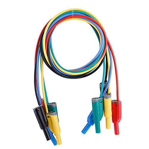 5 stücke 3.3ft P1050-1 4mm Messleitung Bananenstecker Sicherheit Weiche Silikon Draht Stapel Messleitung 14AWG für Multimeter