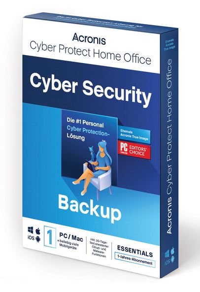 Acronis Cyber Protect Home Office Essentials - Abonnement-Lizenz (1 Jahr) - 1 Computer, unbegrenzte mobile Geräte - Download - Win, Mac, Android, iOS (HOEASHLOS)