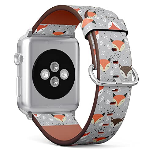 IKIKI-TECH Kompatibel mit Apple Watch-Armband, 38 mm, 40 mm, 41 mm (niedliches Fuchs-Wolf-Muster), veganes Ersatzarmband für iWatch Series 8, 7, 6, 5, 4, 3, 2, 1 Ultra SE