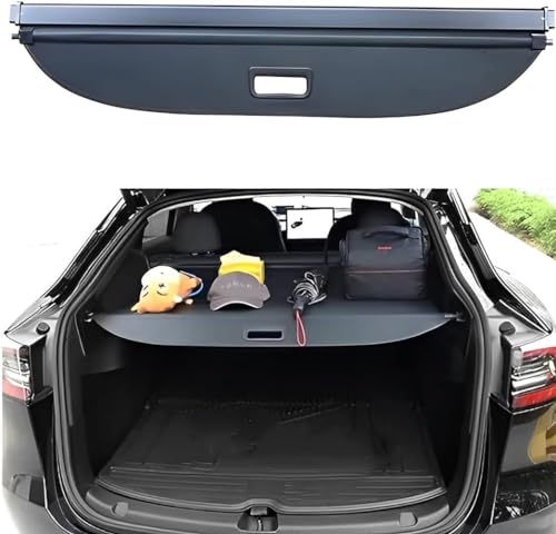 Auto Einziehbare Hintere Kofferraum Hutablage Für Tesla Model Y 2020 2021 2022, Kofferraum Trennwand Vorhang Schattenschutz PrivatsphäRe Vorhang