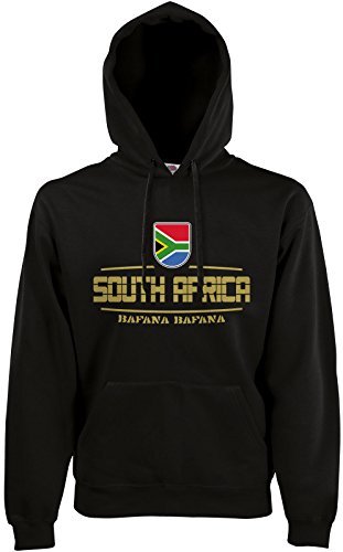 AkyTEX Südafrika South Africa Fan Hoodie Kapuzenpullover WM2018 Schwarz XL
