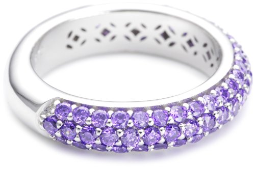 Esprit Collection Damen-Ring 925 Sterling Silber rhodiniert Kristall Zirkonia amorbess passion violett