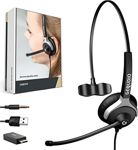 Business-Headset mit USB Anschluss geeignet für PC und Mac® zum Telefonieren | Anschlusskabel inklusive | 60g leicht