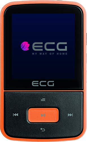 ECG PMP 30 8GB Black&Orange MP3/MP4-Player - Speicher 8 GB; 30 Vorwahlen für FM-Sender; MP3 von der Micro SD-Karte; Diktiergerät; Sportclip; Tastensperre; USB 2.0; In-Ear-Kopfhörer der Prämienreihe