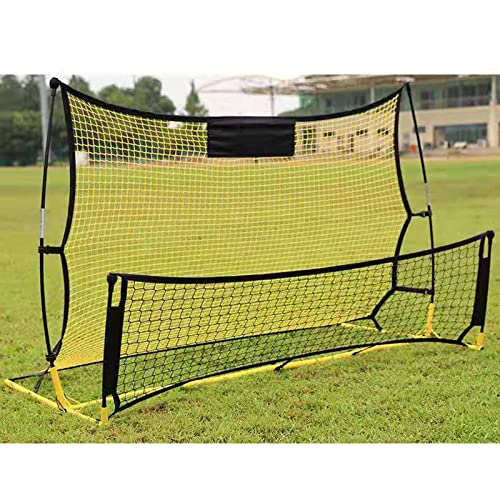 2-in-1 Tragbares Football Rebound Net Football Rebounder Net Training Kickback Soccor Fußball Rebound Net Trainingsgerät Gelb + Schwarz