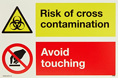 Duales Zeichen Risiko von Kreuzkontamination Avoid Touching
