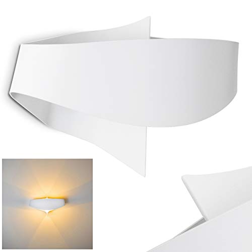 Wandlampe Padua aus Metall in Weiß, moderne Wandleuchte mit Up & Down-Effekt, 2 x G9 max. 33 Watt, Innenwandleuchte mit Lichteffekt, geeignet für LED Leuchtmittel