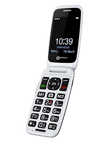 Geemarc CL8700 - Verstärktes 4G Klapphandy mit großen Tasten, SOS-Funktion und Speichertasten für ältere Menschen - Geeignet für Hörgeschädigte - Entsperrt und Bluetooth - Version DE