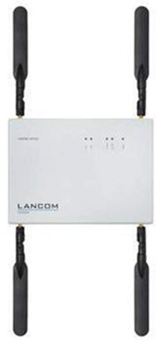 LANCOM IAP-822 Industire Access Point mit bis zu 867 MBit/s, Vier Reverse SMA-Antennenanschlüsse, PoE (IEEE 802.3at), Dual Concurrent WLAN (2,4 & 5 GHz) Active Radio Control (ARC), Weiß