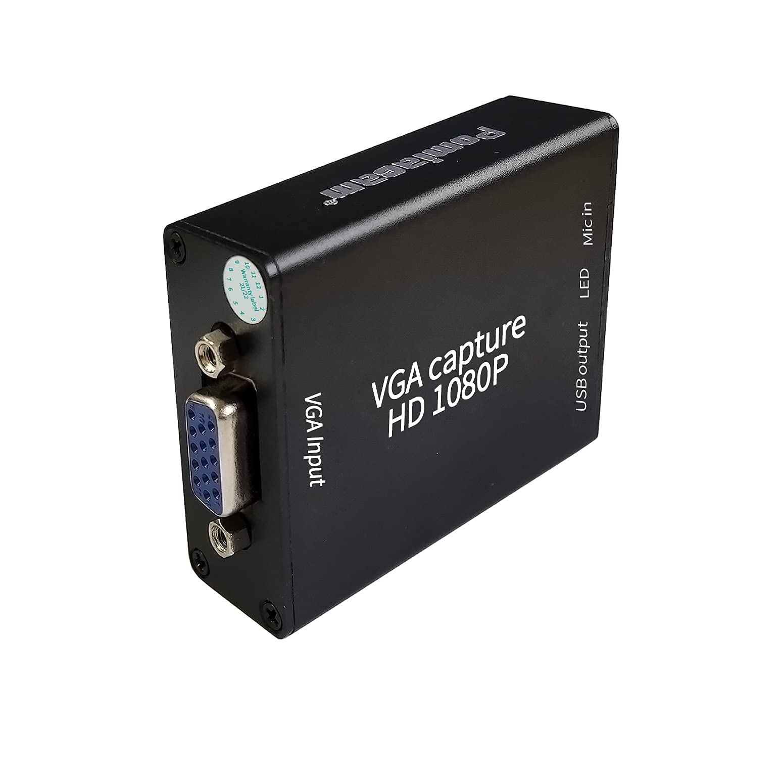 Pomiacam VGA-Video-Konverter, VGA auf USB 2.0, Audio- und Videoaufnahmegerät, Plug-and-Play, USB-Drive-frei, HD 1080P Video-Capture Tool für Windows, Linux und Android