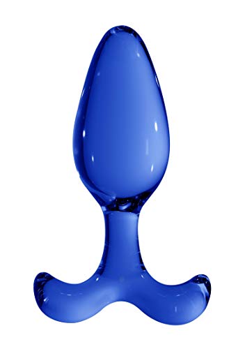 Shots - Chrystalino Expert Borosilikatglas Analplug, blau, 8.5 cm