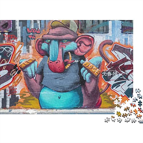 Puzzle Graffiti Kunst 500 Teile Puzzles Für Erwachsene Spielzeug,Hiphop Street Puzzle Premium Holzpuzzle Geburtstagsgeschenk,Geschenke Für Frauen,Wandkunst 500pcs (52x38cm)