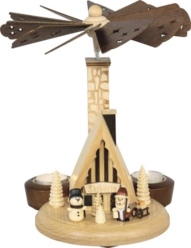 Rudolphs Schatzkiste Tischpyramide und Räucherhaus Schneemann und Weihnachtsmann für 2 Teelichte BxHxT 26x30x26cm NEU Weihnachtspyramide Holzpyramide