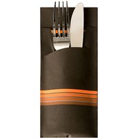 PAPSTAR Servietten-Tasche , Stripes, , schwarz / orange