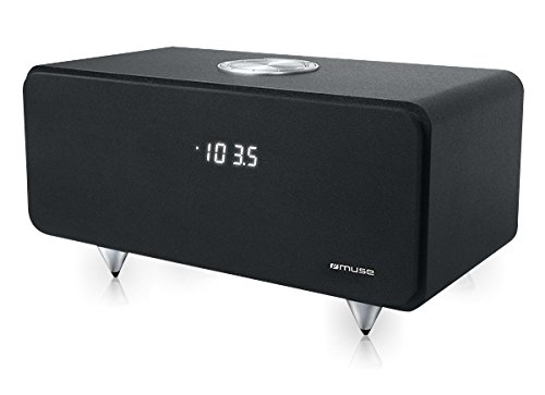 Muse M-950 BT Bluetooth-Lautsprecher mit Radio und holzgehäuse (PLL-Tuner, NFC, USB) schwarz