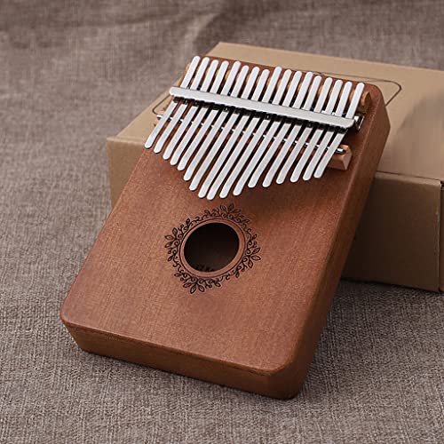 TRoki Tragbares Mahagoni-Kalimba-Daumenklavier mit 17 Tasten – exquisites Holz-Fingerinstrument mit sattem Klang