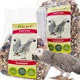 Mixerama Graupapageien Frucht & Nuss - natürliches Futter für Papageien - bestes Papageienfutter für den Graupapagei