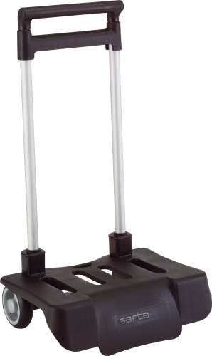 Safta Trolley für Schulrucksäcke, faltbar, leicht, widerstandsfähig mit ausziehbarem Griff und Rädern, 30 x 23 x 85 cm, Schwarz