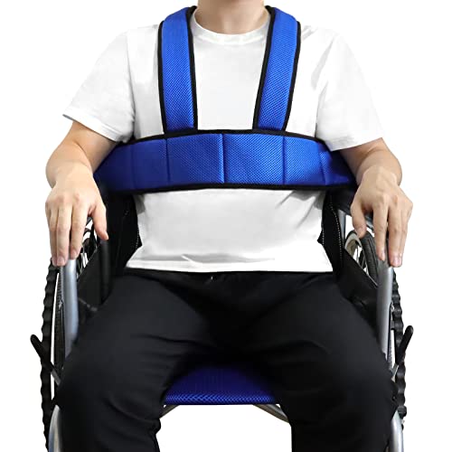 [LOSCHEN] Rollstuhl Anti-Rutsch Sicherheitsgurt Dicke Sicherheit für ältere Kinder Patienten, blau