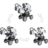 bergsteiger Kombi-Kinderwagen Milano, black & white, 3in1, (10-tlg.)