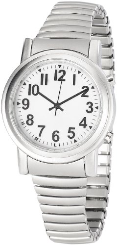 St. Leonhard Sprechende Armbanduhr: Sprechende Seniorenuhr mit Funk und Solar, versilbert (Senioren Armbanduhr)