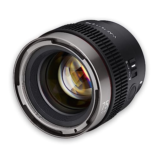 Samyang V-AF 75mm T1,9 FE für Sony E, Videoobjektiv, Auto Fokus Objektiv, Cine Lens 8K Unterstützung, Anamorphic kompatibel, Custom Switch und Custom Button