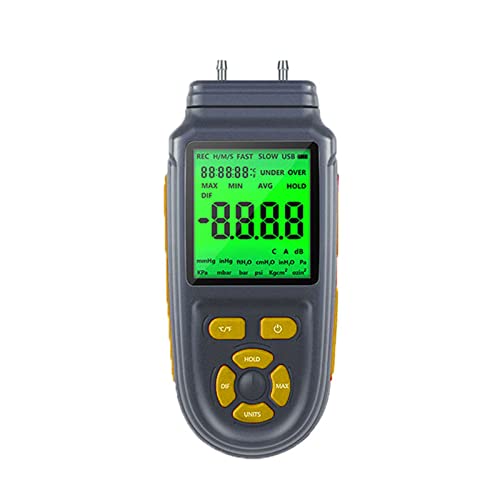 Digitales Handmanometer HVAC Luftvakuum/Differenzdruckmessgerät Messgerät Tester 100 Gruppen Datenspeichermessgerät Luftdruckmessgerät HVAC Luftdruckmessgerät Digital