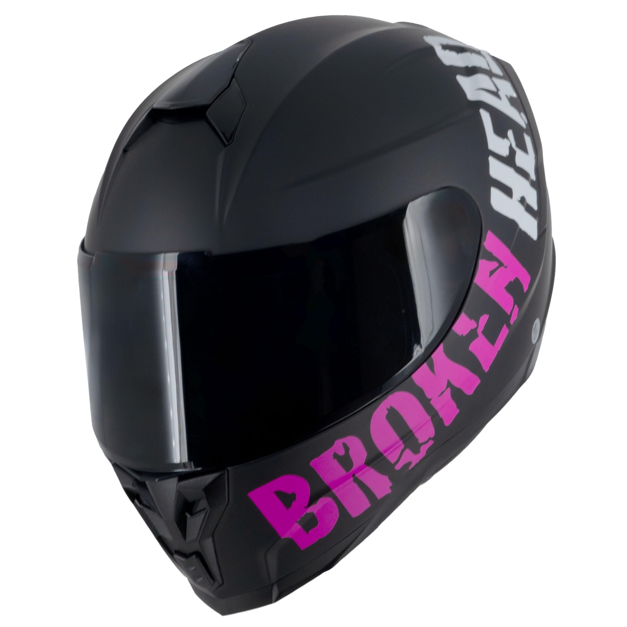Broken Head BeProud Sport Pink-Schwarz-Matt Special Edition - Motorradhelm + Gratis Schwarzem Visier - Integralhelm für Naked-Bike-Helm, Sport-Helm