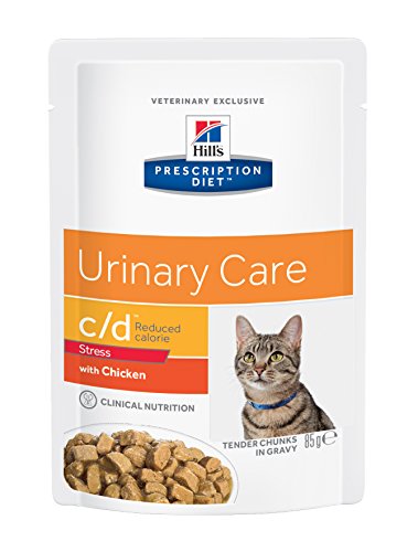 Hill's Prescription Diet c/d Feline Urinary Stress Reduced Calorie Huhn Frischebeutel 12 x 85 g