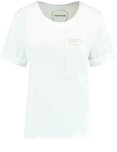 TAIFUN Damen 371320-16117 T-Shirt, White Gemustert, 42