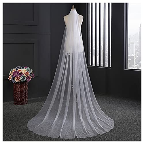 YYOBK Ts 3M Oder 2M Weiß/Elfenbein Hochzeitsschleier, Benutzt Für Kirche Hochzeit Brautkopfbekleidung, Langes Wischen-Hochzeitszubehör (Color : Ivory, Item Length : 200cm)