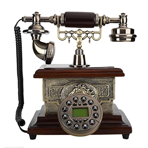 Vintage schnurgebundenes Telefon, Retro Old Fashion FSK/DTMF Anrufer-ID Schreibtisch Festnetztelefon, digitale LCD-Anzeige One-Touch-Wahlwiederholung, für Home Office Decor