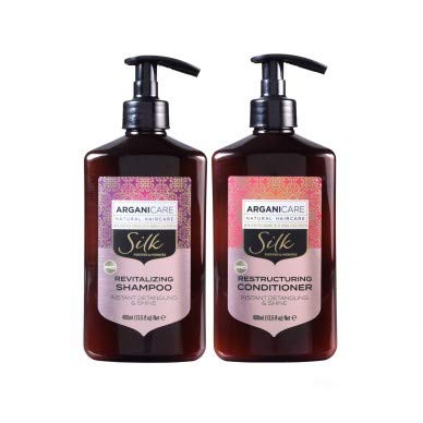 Arganicare Set Duo Shampoo und Apres Revitalisierendes Shampoo mit Seidenproteinen