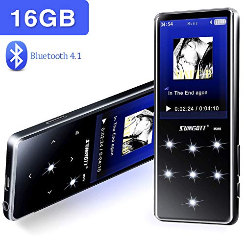MP3 Player 16GB Bluetooth MP3 Musik Player mit Kopfhörer 2,4 Zoll HD LCD Display Tragbarer Player mit Lautsprecher Digital FM Radio Voice Recorder