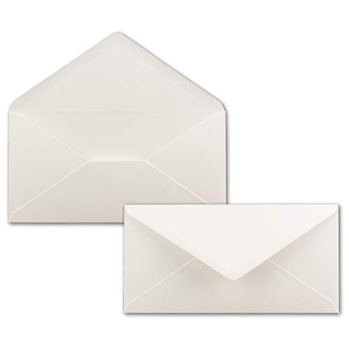 500 Brief-Umschläge Natur-Weiß DIN Lang - 110 x 220 mm (11 x 22 cm) - Nassklebung ohne Fenster - Ideal für Einladungs-Karten - Serie FarbenFroh®