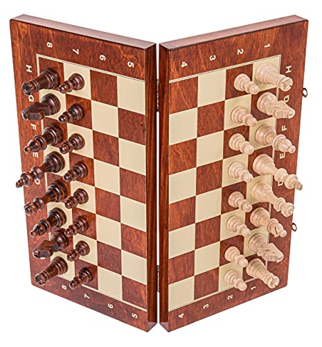 Square - Schach Schachspiel - MAGNETISCHE Staunton Nr 4 - Schachfiguren & Schachbrett aus Holz