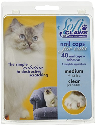 SOFTCLAWS® Krallenschutzes für Katzen,mittelgroß, Durchsichtig