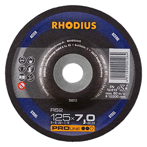RHODIUS Schruppscheiben Stahl RS2 Ø 125 mm für Winkelschleifer 25 Stück