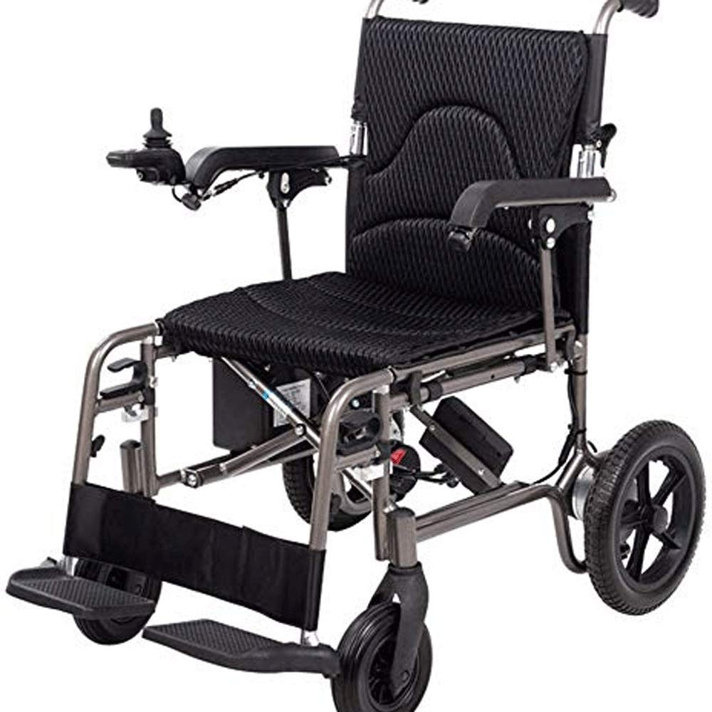 Wheelchair Lightweight Folding Elderly Disabled Electric Wheelchair Intelligent Aluminum Alloy Four-Wheeled Scooter Folding Size: 73 33 73cm