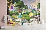 Komar Disney Fototapete PRINCESS RAINBOW | 368 x 254 cm | Tapete, Wand Dekoration, Prinzessinnen, Schloss, Kinderzimmer | 8-449