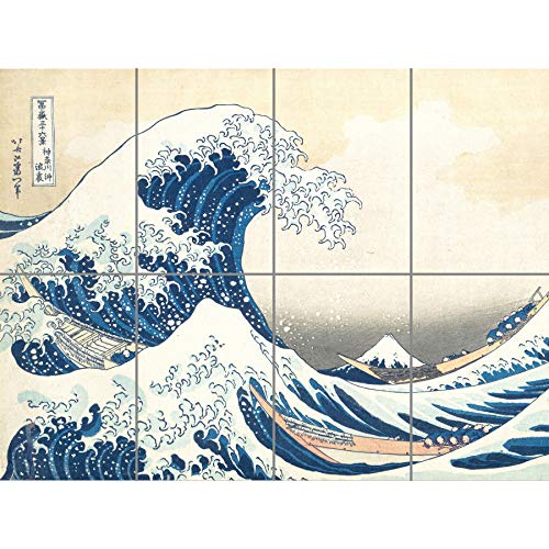 Artery8 Hokusai Great Wave off Kanagawa Japanese Woodblock XL Giant Panel Poster (8 Sections) Toll japanisch Holz