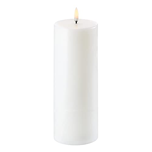 Piffany Copenhagen Uyuni Lighting Pillar LED Kerze 7,8 x 20 cm Echtwachs Weiss - 6 Stunden Timerfunktion - Keine Brandgefahr, Keine Rußbildung und kein Geruch