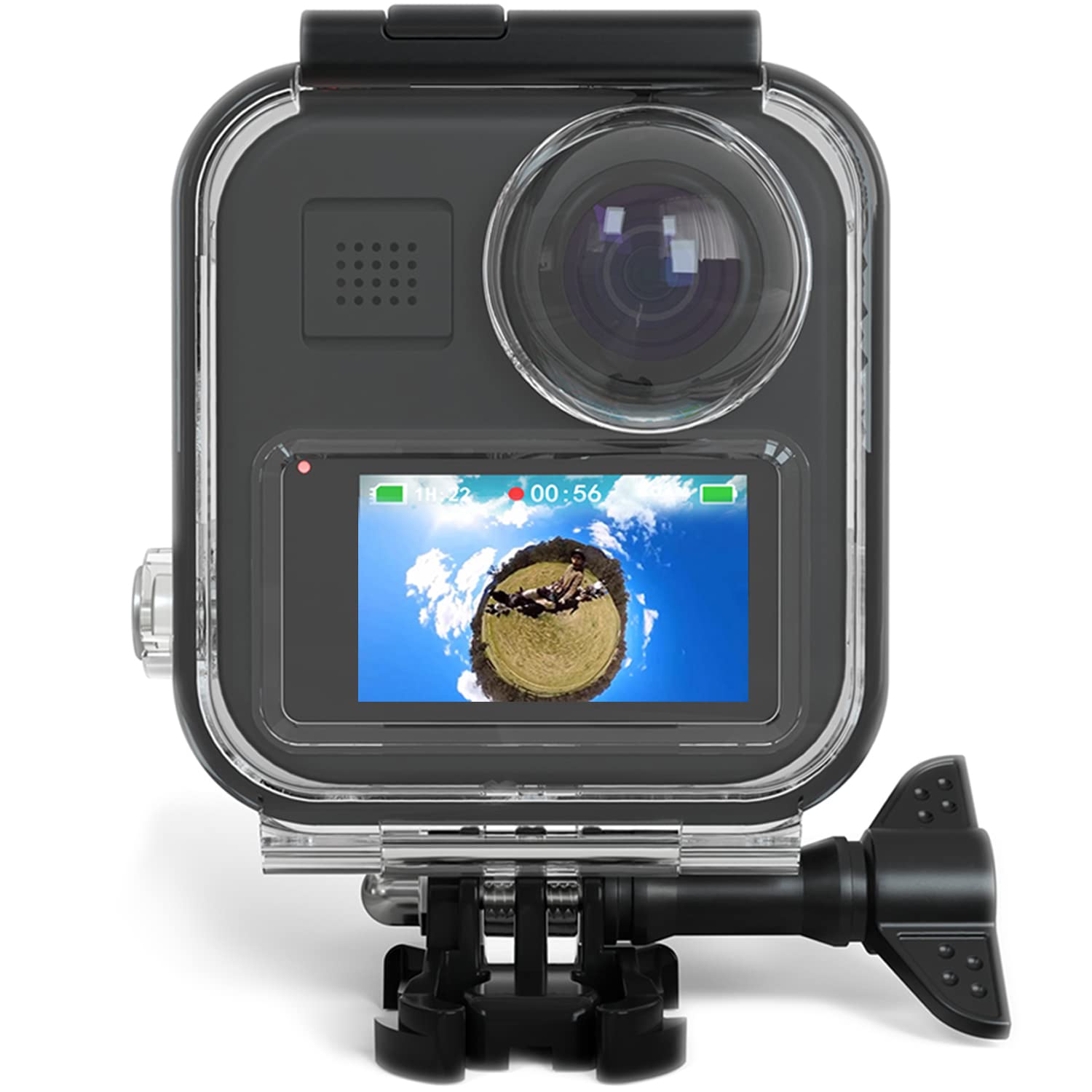 FitStill wasserdichte Schutzhülle für Go Pro Max Actionkamera, Unterwassertaucher, 45 m mit Touchscreen-Halterung, Zubehör