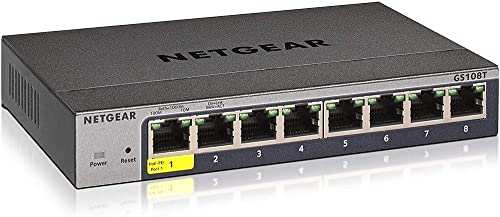 NETD5 Netgear GS108Tv3 Managed L2 Gigabit Ethernet (10/100/1000) Grau