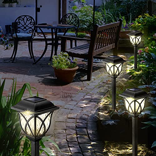 LED Solarleuchten Garten, 6 Stück Warmweiß Solarlampen für außen Garten, IP65 Wasserdicht Görvitor Dekorative Solar Gartenleuchten für Rasen Gehweg Landschaft