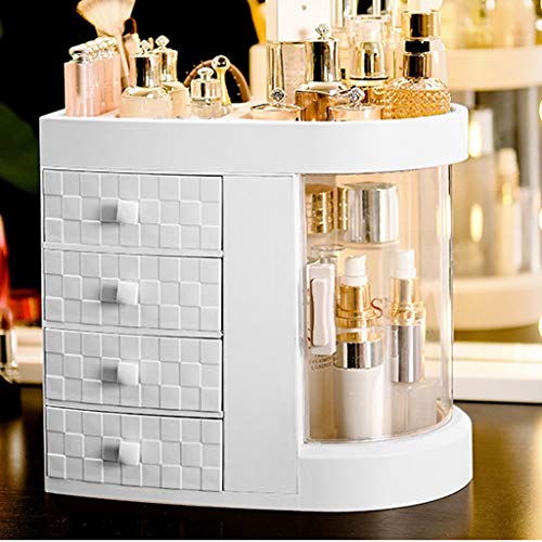 CHICTI Make-up Organizer, 180 Grad Drehen Klar Schmuck Kosmetik Parfüm Aufbewahrungsbox 5 Schicht Große Kapazität Schminktisch