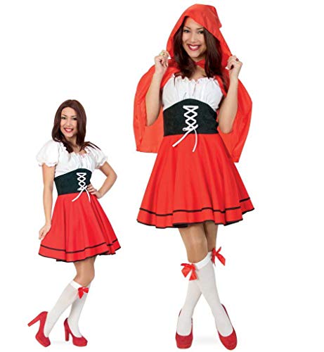 KarnevalsTeufel Kostüm Rotkäppchen Kleid mit Cape Red Riding Hood Märchenkostüm (42)