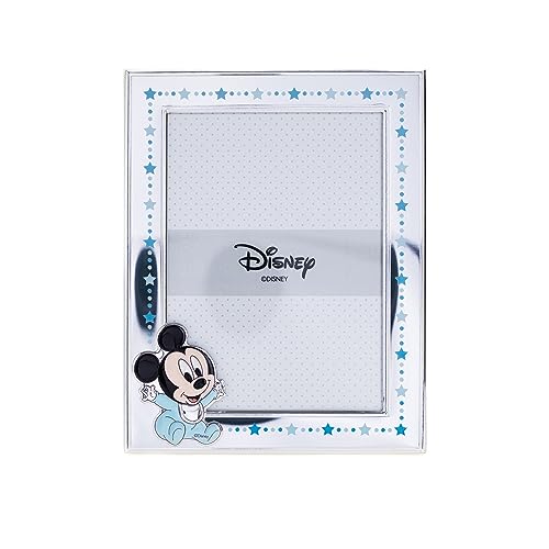 VALENTI & CO. Disney Baby - Mickey - Bilderrahmen in Silber für Kinder, Geschenkidee für Taufe, Geburt oder Geburtstag (13x18 cm)