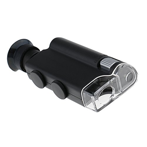 Mini 200-fach bis 240-fach faltbare Zoom Handlupe mit LED Licht, Vergrößrungglas für Juwelier Schmuck Lupe LED beleuchtet Mikroskop