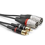 Sommer Cable HBP-M2C2-0600 Audio Adapterkabel [2X Cinch-Stecker - 2X XLR-Stecker 3 polig] 6.00m Schw